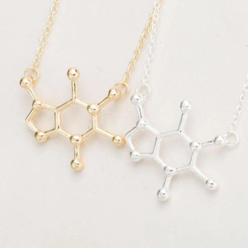 itsgenie.com-Caffeine Molecule Necklace-Caffeine Molecule Necklace - planetshopper.net