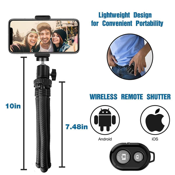 Flexible Phone Tripod Set with Wireless Remote Control Mobile Accessories SmartGear Factory